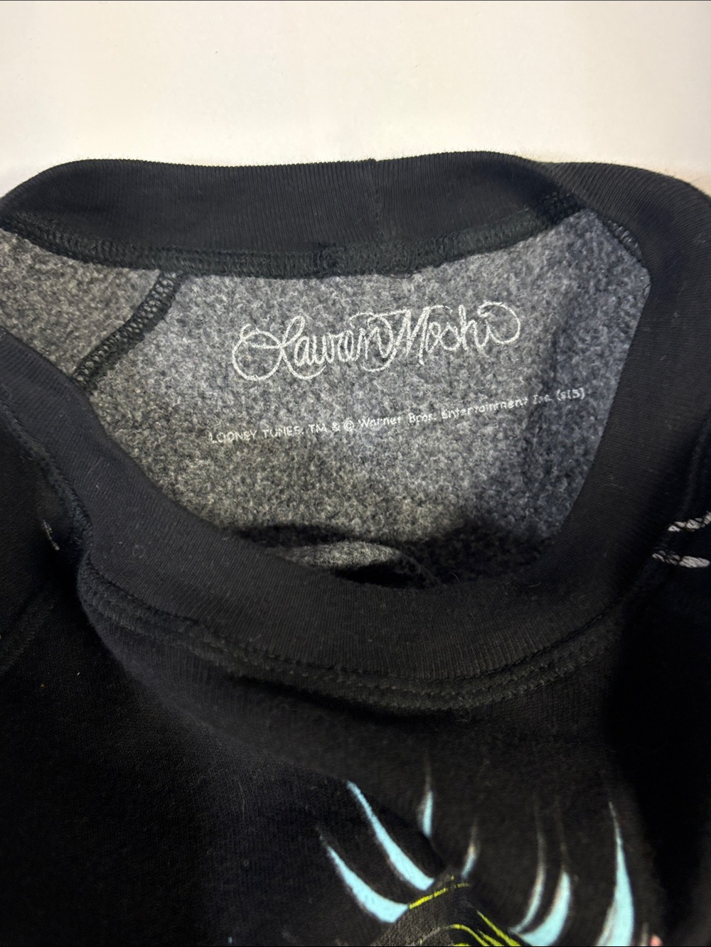 Lauren Moshi Looney Tunes Daffy Duck I'm A Mess I Don't Care Sweatshirt Size XS - Picture 5 of 5